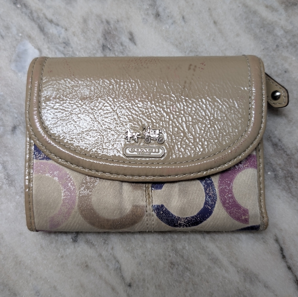 Coach Beige and Purple Women's Wallet